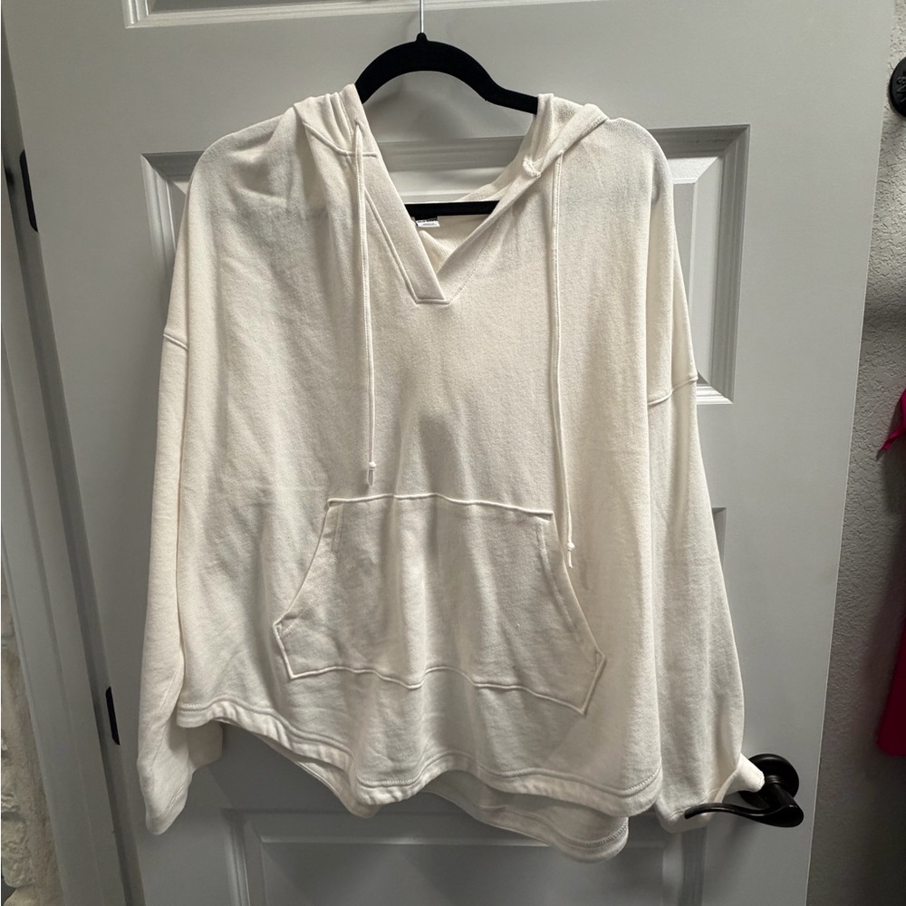Old Navy Women's White V-Neck Hoodie